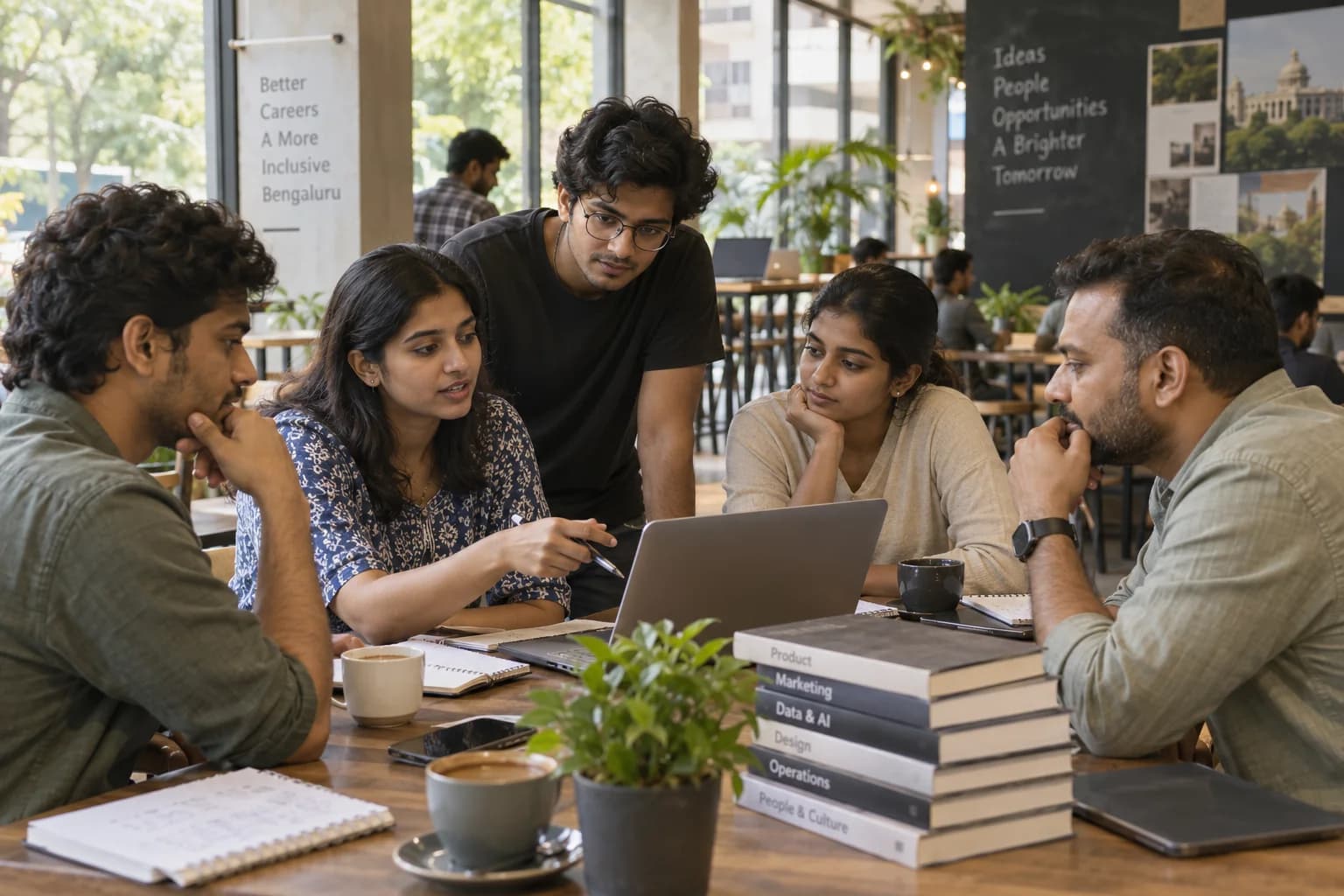 Job seekers compare possible roles and discuss the skills each would require