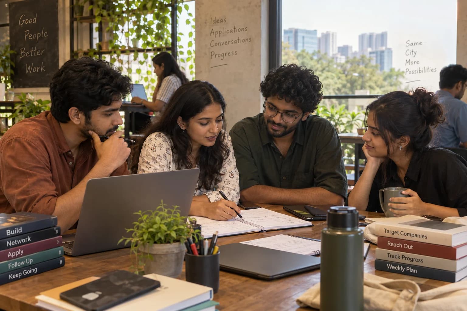 Job seekers build a weekly search plan around target companies and professional contacts
